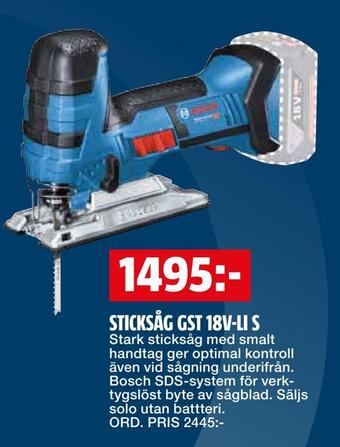 Bauhaus Sticksåg gst 18v-li s erbjuda