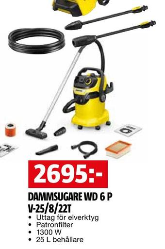 Bauhaus Dammsugare wd 6 p v-25/8/22t erbjuda