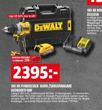 Bauhaus 18v xr powerstack borr-/skruvdragare dcd800e1t-qw erbjuda