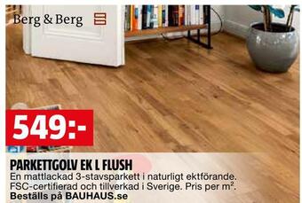 Bauhaus Parkettgolv ek l flush erbjuda