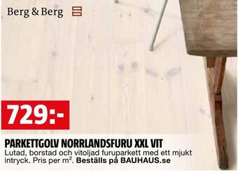 Bauhaus Parkettgolv norrlandsfuru xxl vit erbjuda