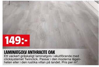 Bauhaus Laminatgolv anthracite oak erbjuda