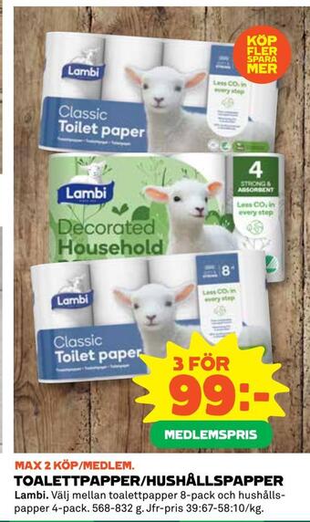 Toalettpapper/hushållspapper