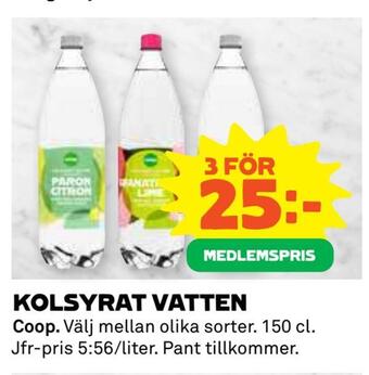 Coop Daglivs Kolsyrat vatten erbjuda