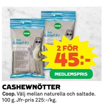 Coop Daglivs Cashewnötter erbjuda