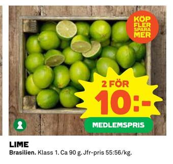 Coop Daglivs Lime erbjuda