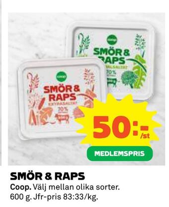 Coop Daglivs Smör & raps erbjuda