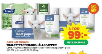 Coop Daglivs Toalettpapper/hushållspapper erbjuda