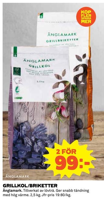 Coop Daglivs Grillkol/briketter erbjuda