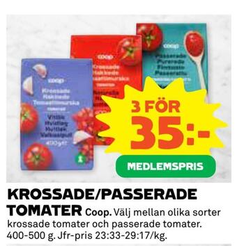 Coop Daglivs Krossade/passerade tomater erbjuda