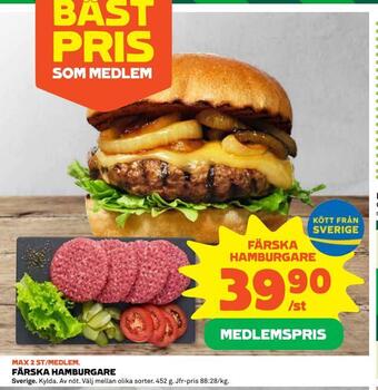 Coop Daglivs Färska hamburgare erbjuda