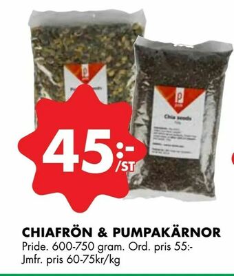 ÖoB Chiafrön & pumpakärnor erbjuda