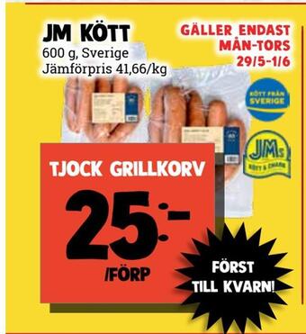 MatArket Tjock grillkorv erbjuda