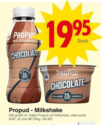 Matöppet Propud - milkshake erbjuda