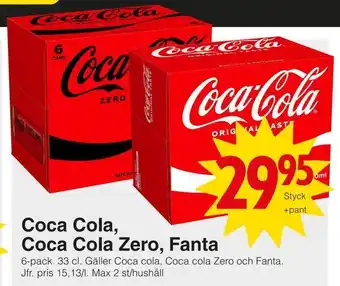 Matöppet Coca cola, coca cola zero, fanta erbjuda