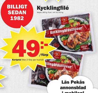 Pekås Kycklingfilé erbjuda