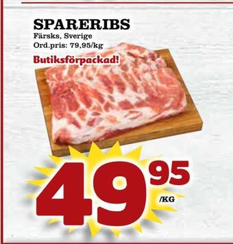 Supergrossen Spareribs erbjuda