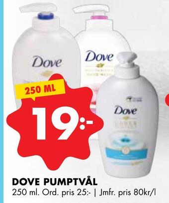 ÖoB Dove pumptvål erbjuda