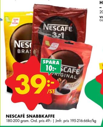 ÖoB Nescafé snabbkaffe erbjuda