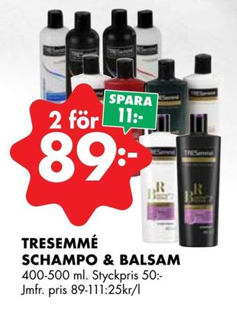 ÖoB Tresemmé schampo & balsam erbjuda