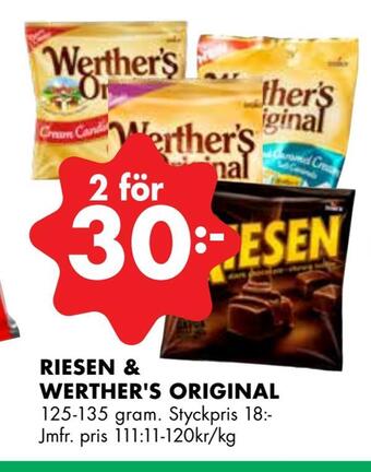ÖoB Riesen & werther's original erbjuda