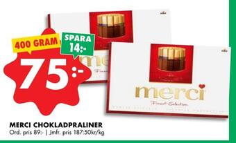 ÖoB Merci chokladpraliner erbjuda