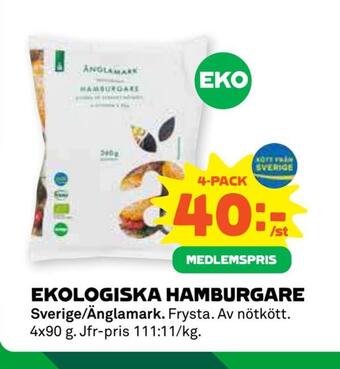 Coop Forum Ekologiska hamburgare erbjuda