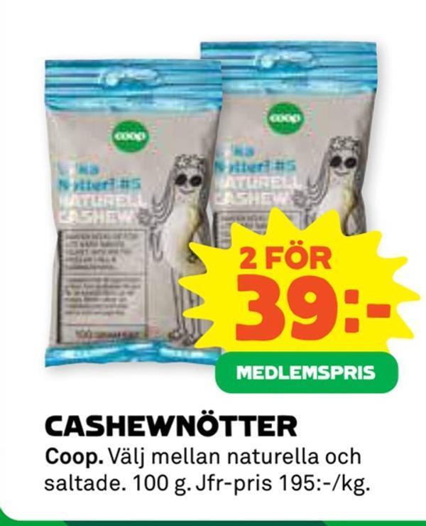 Coop Forum Cashewnötter erbjuda
