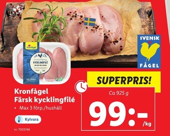 Lidl Kronfågel Färsk kycklingfilé erbjuda
