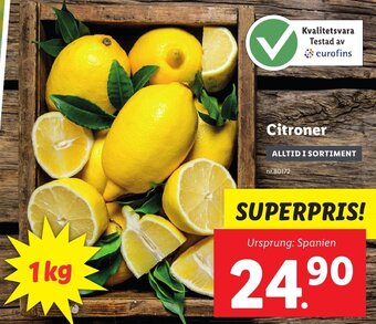 Lidl Citroner erbjuda
