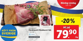 Lidl Färsk benfri fläskkarré i bit erbjuda