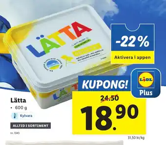Lidl Lätta 600 g erbjuda