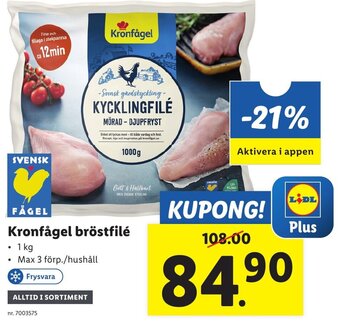 Lidl Kronfågel bröstfilé erbjuda