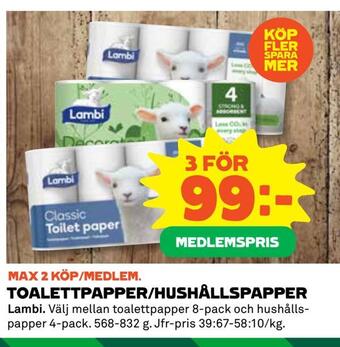 Coop Toalettpapper/hushållspapper erbjuda