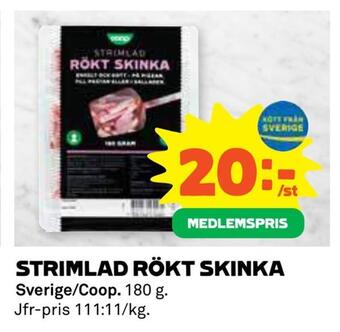 Coop Strimlad rökt skinka erbjuda