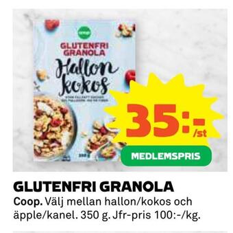 Coop Glutenfri granola erbjuda
