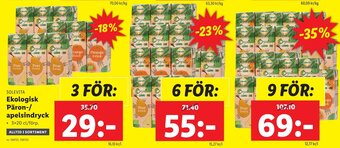 Lidl Ekologisk Päron-/ apelsindryck erbjuda