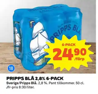 Pripps blå 2,8% 6-pack