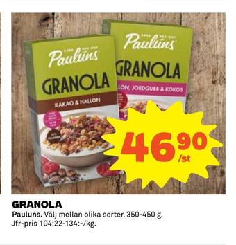 Coop Extra Granola erbjuda