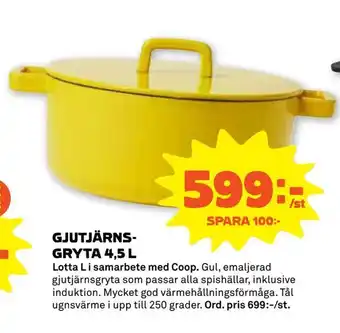 Coop Forum Gjutjärns- gryta 4,5 l erbjuda