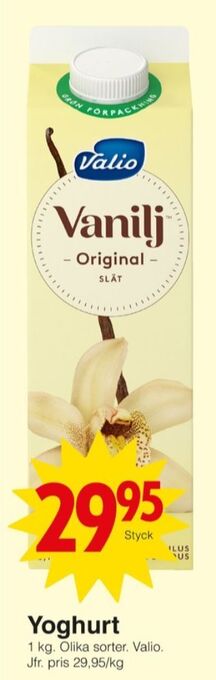 Matöppet Valio yoghurt erbjuda