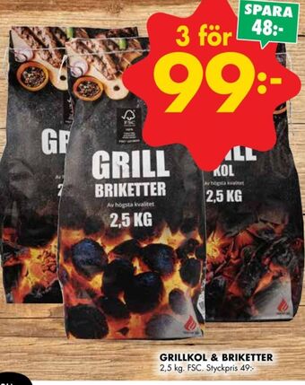 ÖoB Primagaz grillkol/briketter erbjuda