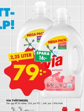 ÖoB Via tvättmedel flytande erbjuda