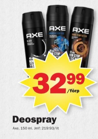 Pekås Axe deodorant spray erbjuda