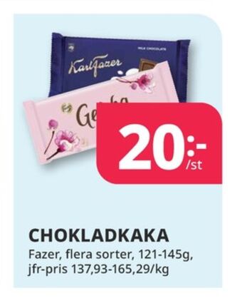 Tempo Karl fazer chokladkaka milk chocolate erbjuda