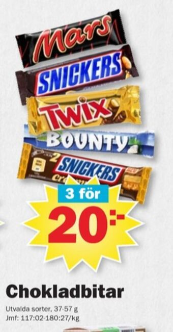 Pekås Mars chokladbar erbjuda