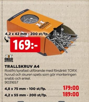Jem&Fix Heco trallskruv erbjuda