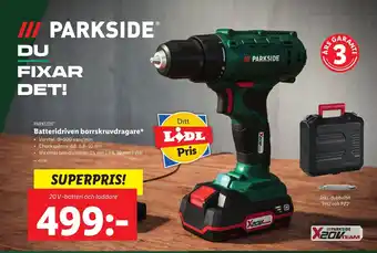 Lidl PARKSIDEⓇ Batteridriven borrskruvdragare* erbjuda