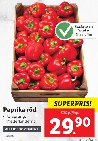Lidl Paprika röd erbjuda