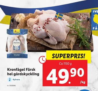 Lidl Kronfågel Färsk hel gårdskyckling erbjuda
